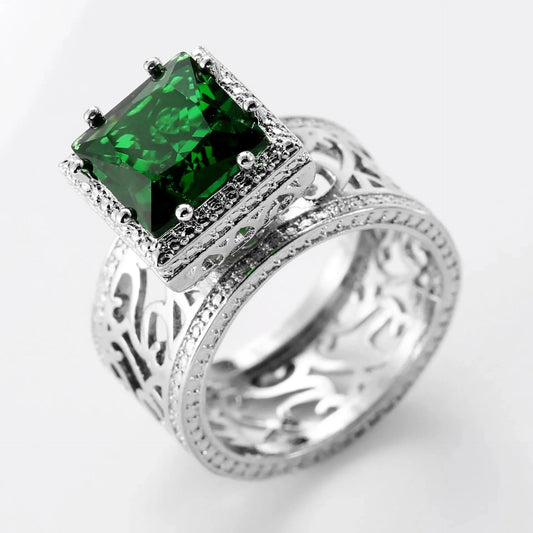 Green Timeless Spark Ring
