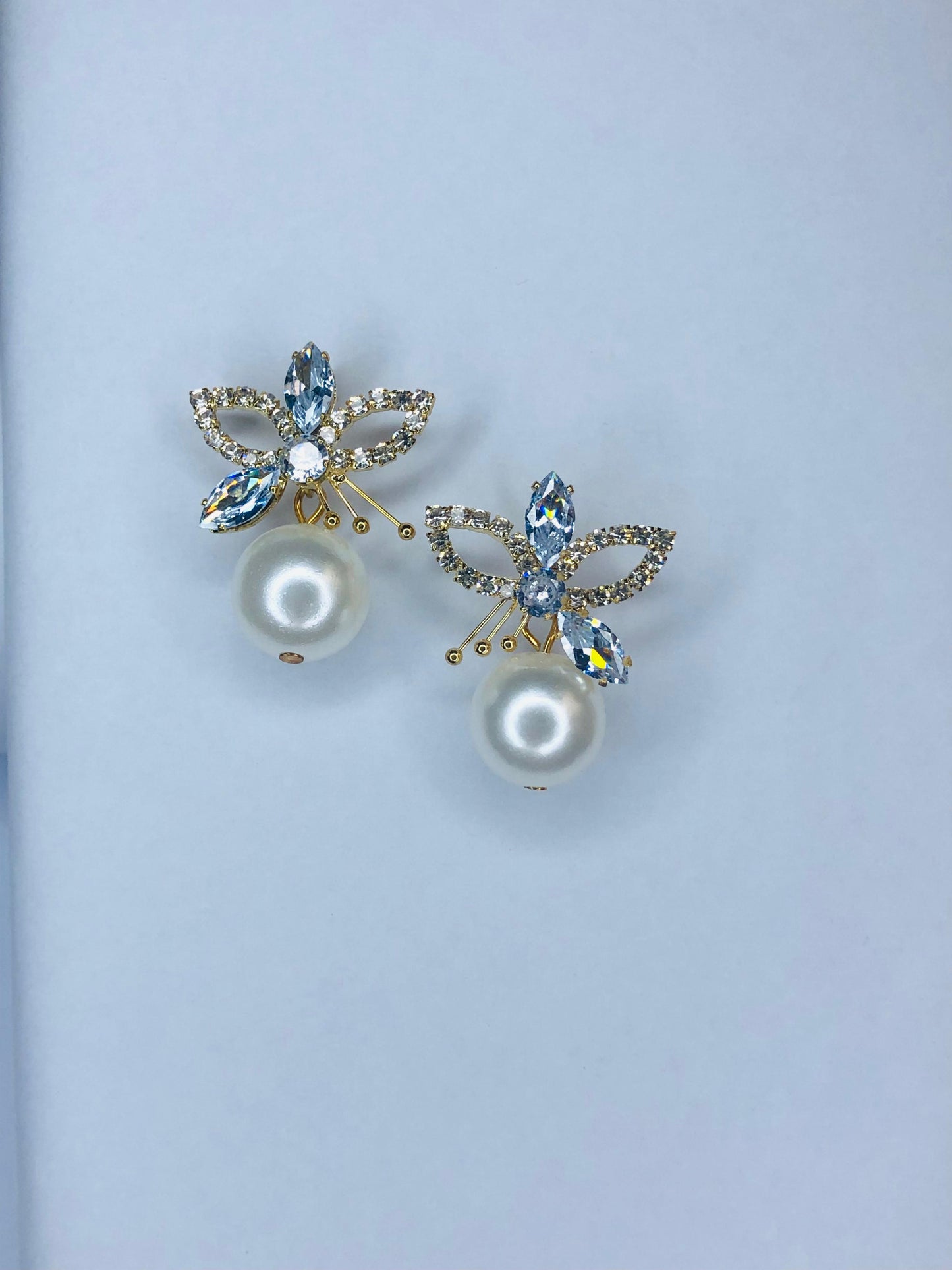 Floral Pearl Drop Earrings