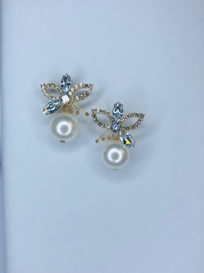 Floral Pearl Drop Earrings