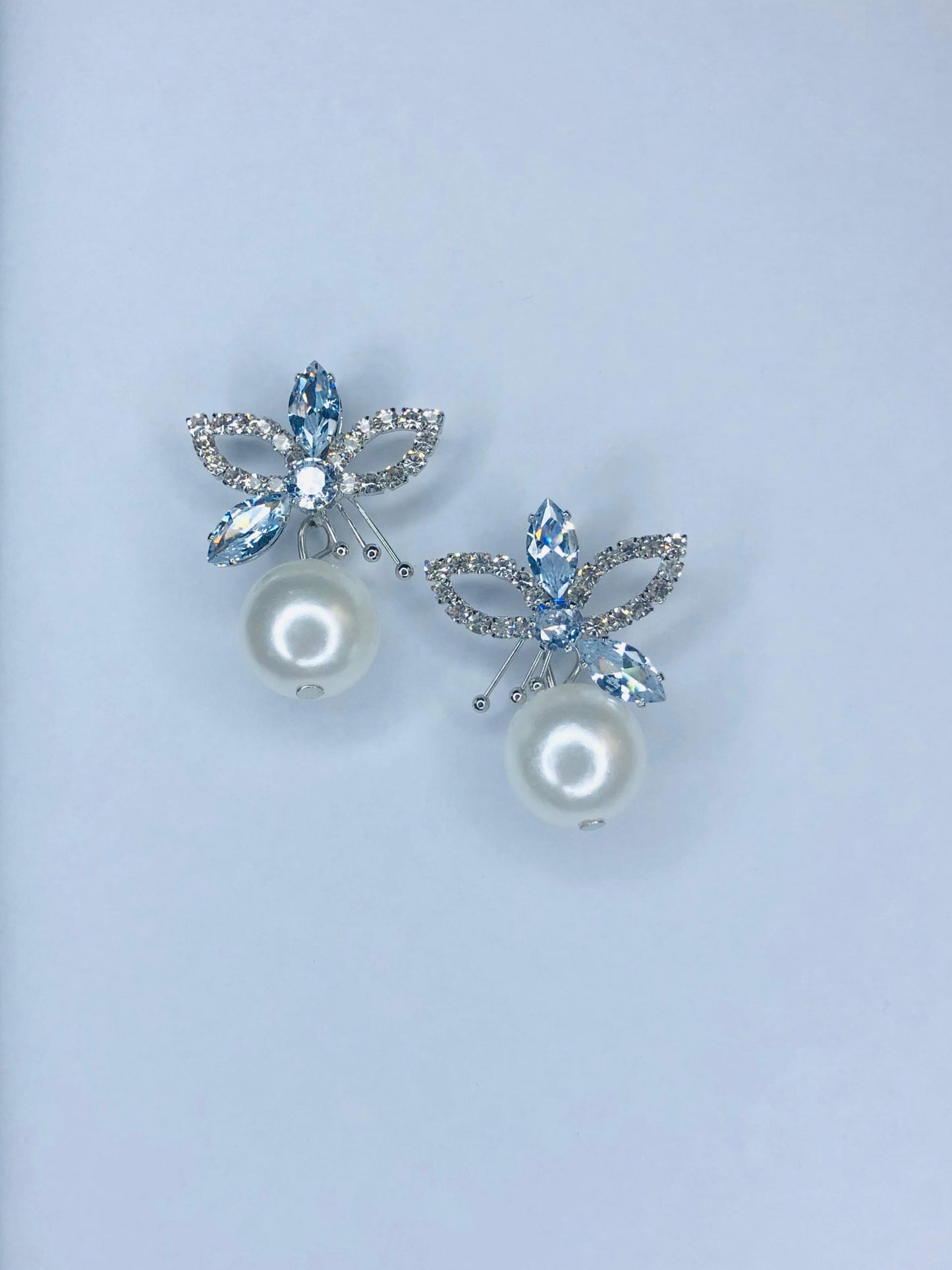 Floral Pearl Drop Earrings