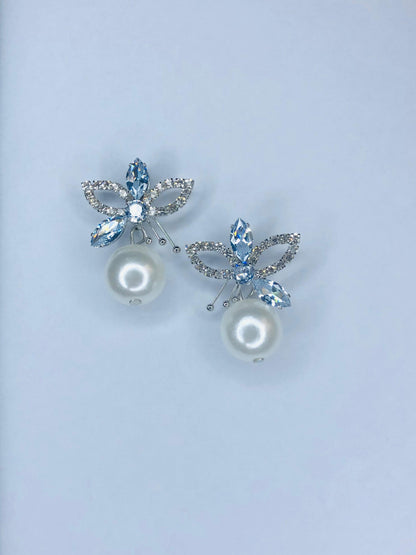 Floral Pearl Drop Earrings