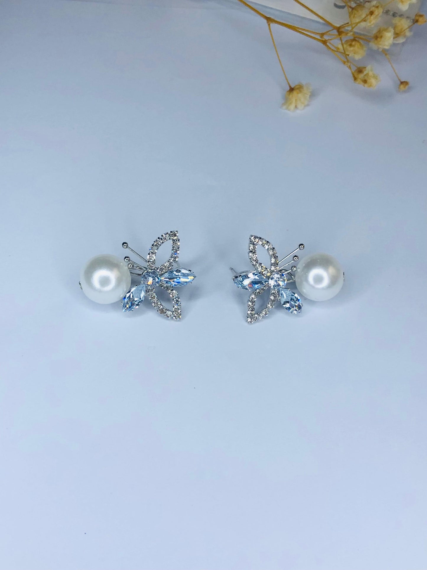 Floral Pearl Drop Earrings