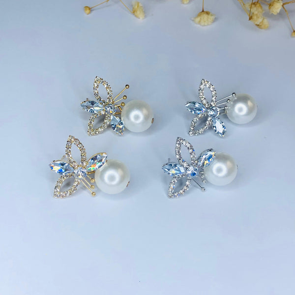 Floral Pearl Drop Earrings