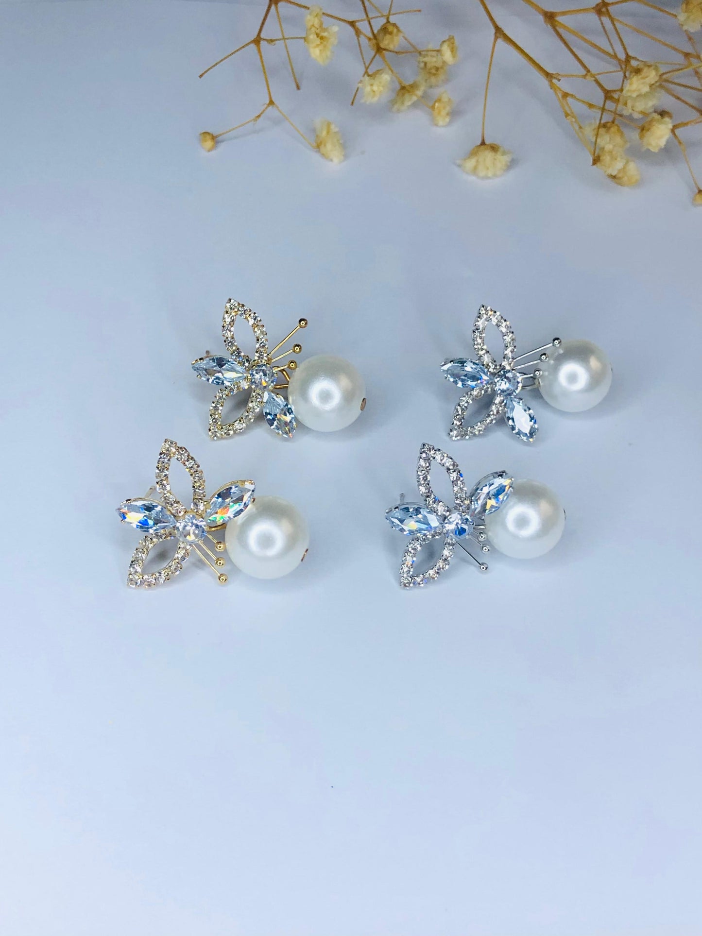 Floral Pearl Drop Earrings