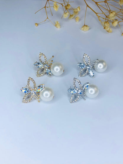 Floral Pearl Drop Earrings