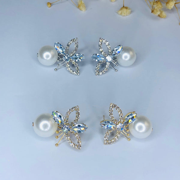 Floral Pearl Drop Earrings