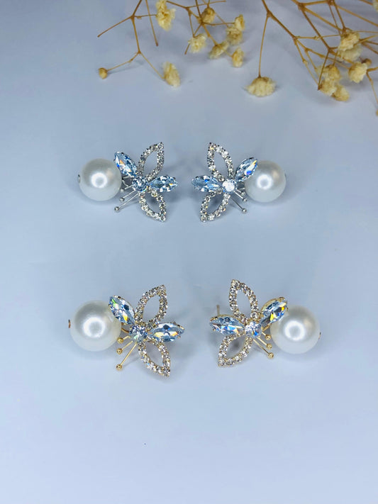 Floral Pearl Drop Earrings